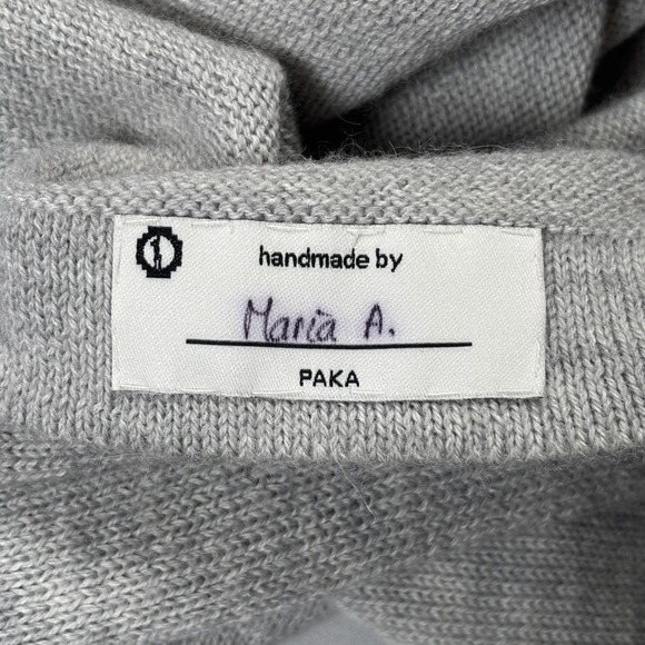 PAKA Crewneck Sweater Mens XL Grey Royal Alpaca Handmade  Raglan Long Sleeve - Picture 8 of 11